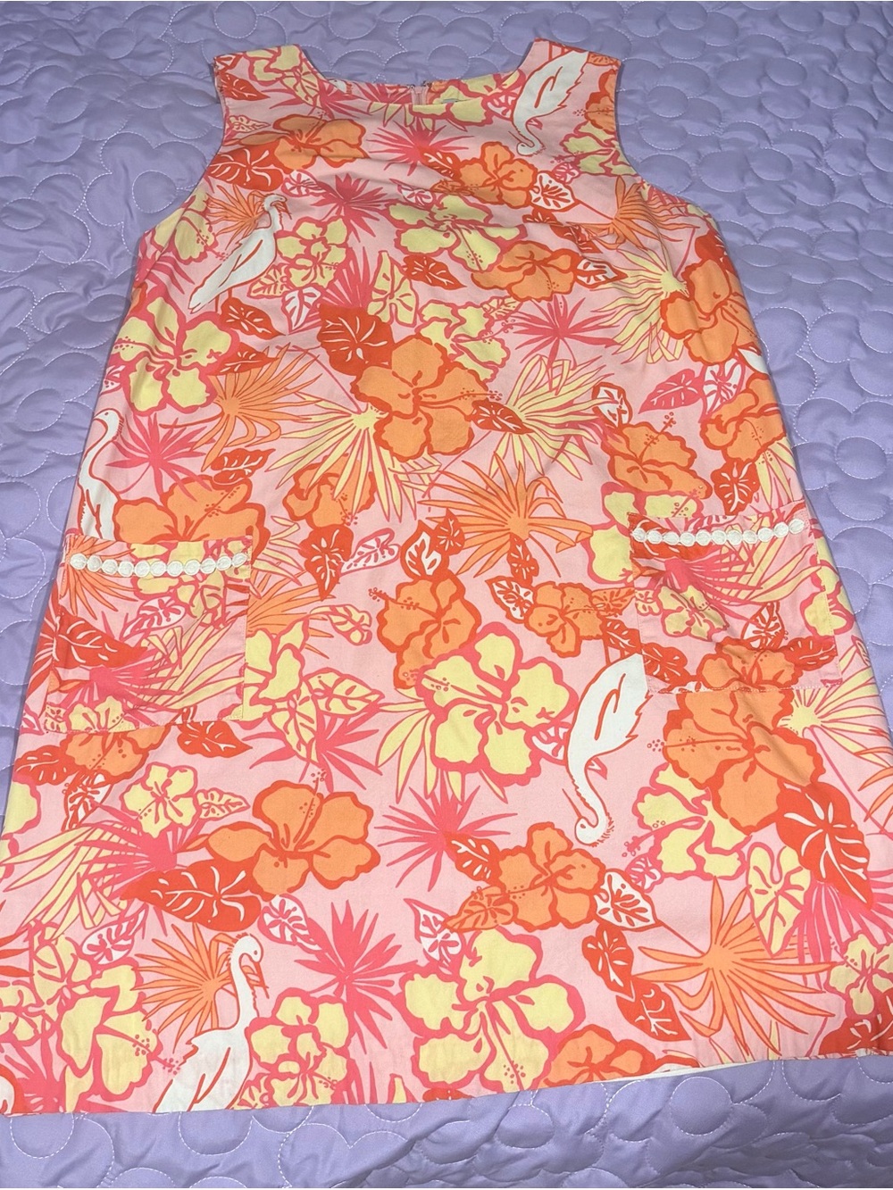 Lilly Pulitzer Pink Tropical Floral A-Line Dress